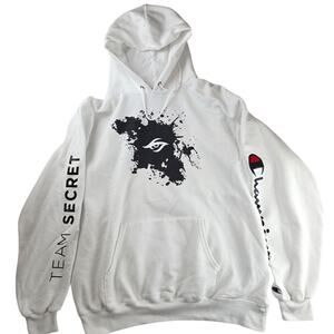 Team Secret X Champion | White Hoodie with both Logos | Size XL